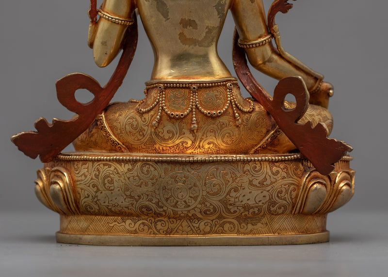 Tara Buddha Statue | Hand-Carved Mother Green Tara Artwork