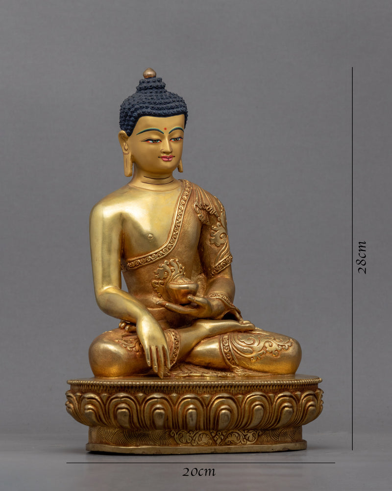 Nepal Buddha Sculpture | Gold Gilded Statue For Meditation