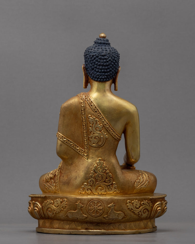 Nepal Buddha Sculpture | Gold Gilded Statue For Meditation