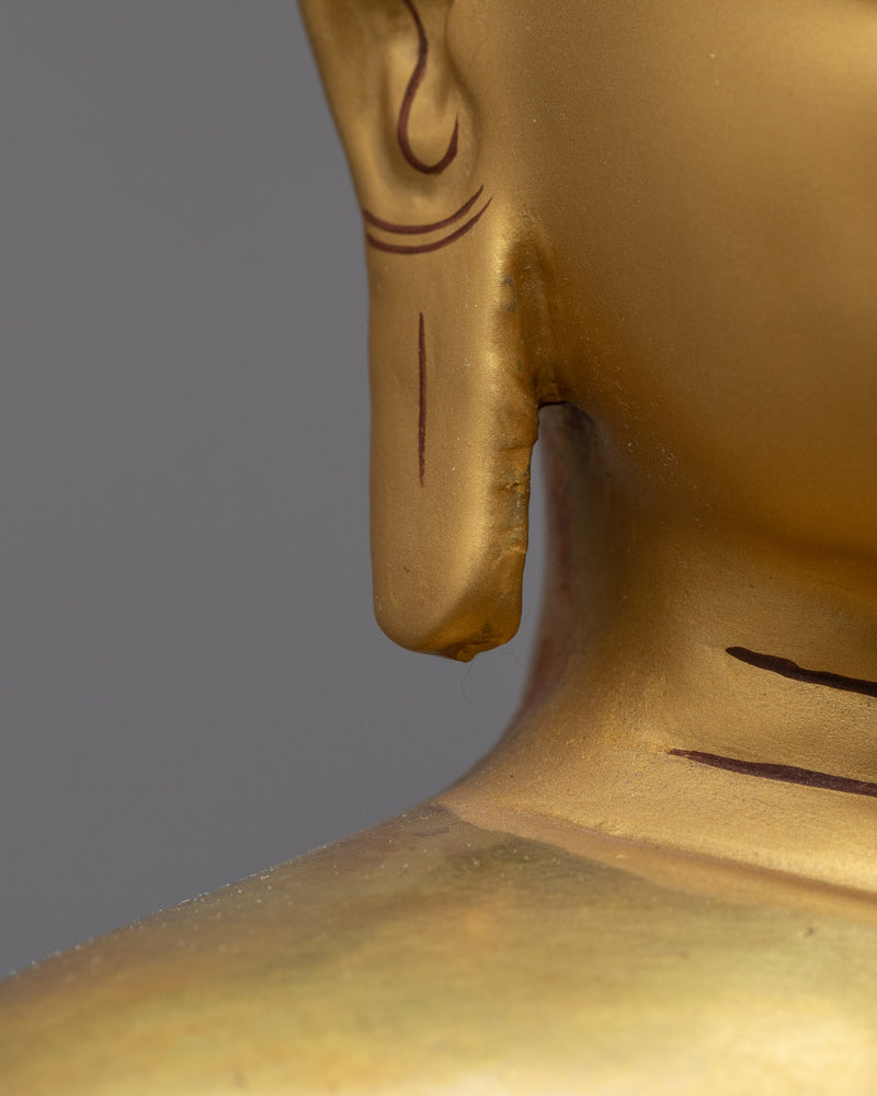 Nepal Buddha Sculpture | Gold Gilded Statue For Meditation