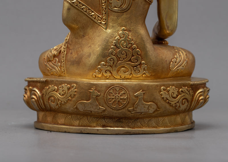 Nepal Buddha Sculpture | Gold Gilded Statue For Meditation