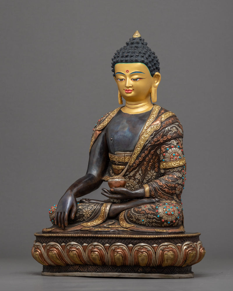 Gotama The Buddha Sculpture | Gold Gilded Statue For Meditation