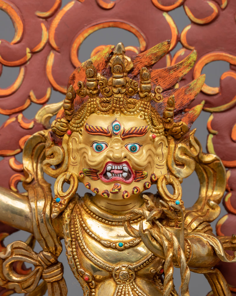 Mahachakra Vajrapani Sculpture | Hand-Carved Buddhist Deity Sculpture