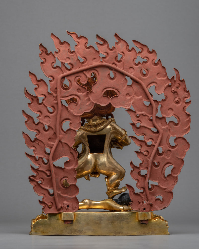 Gold Gilded Statue For Black Jambhala Practice | Traditional Himalayan Art