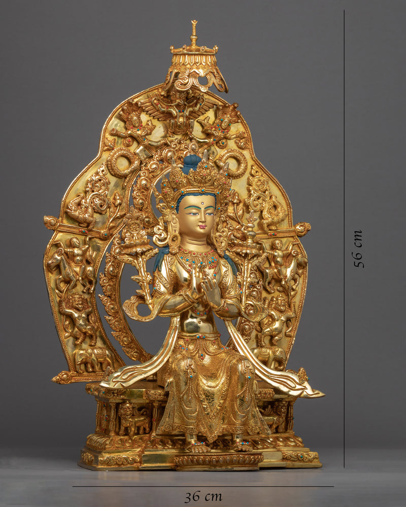 Maitreya Future Buddha Sculpture | Hand-Carved Buddhist Deity Sculpture