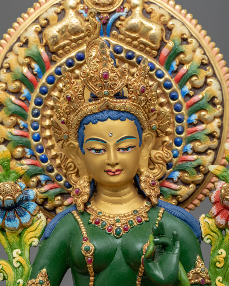 Green Tara Goddess Buddhism Statue | Mother Tara Figurine For Mindfulness