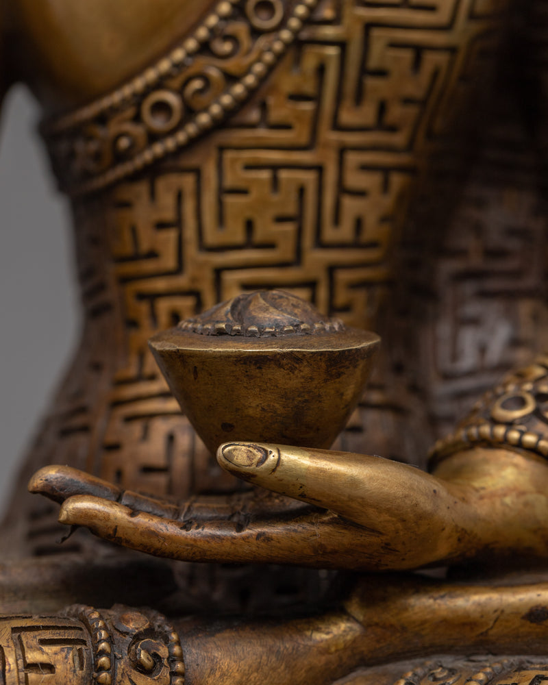 Historical Buddha Relaxation Sculpture | Buddhist Deity Figurine For Ritual