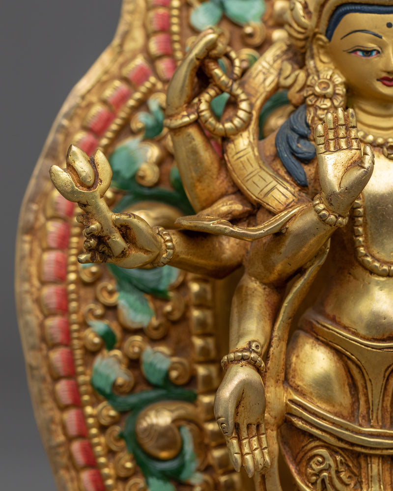 Arya Avalokiteshvara Sculpture | Hand-Carved Buddhist Deity Sculpture