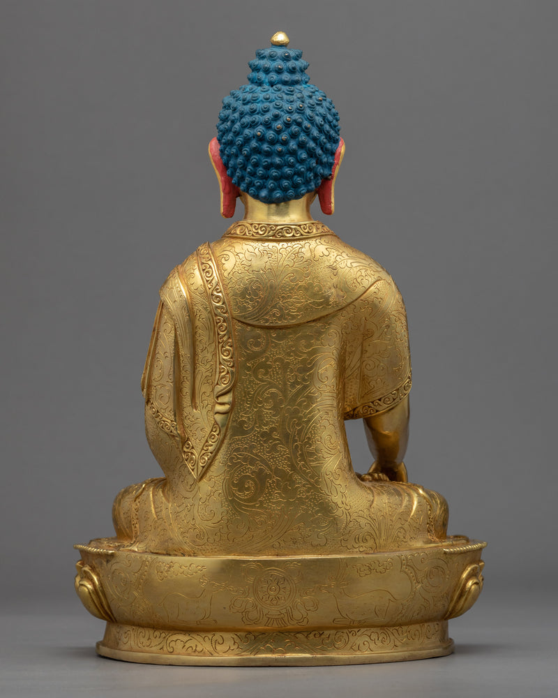 Sri Siddhartha Gautama Buddha Statue | Tibetan Art Plated with Gold