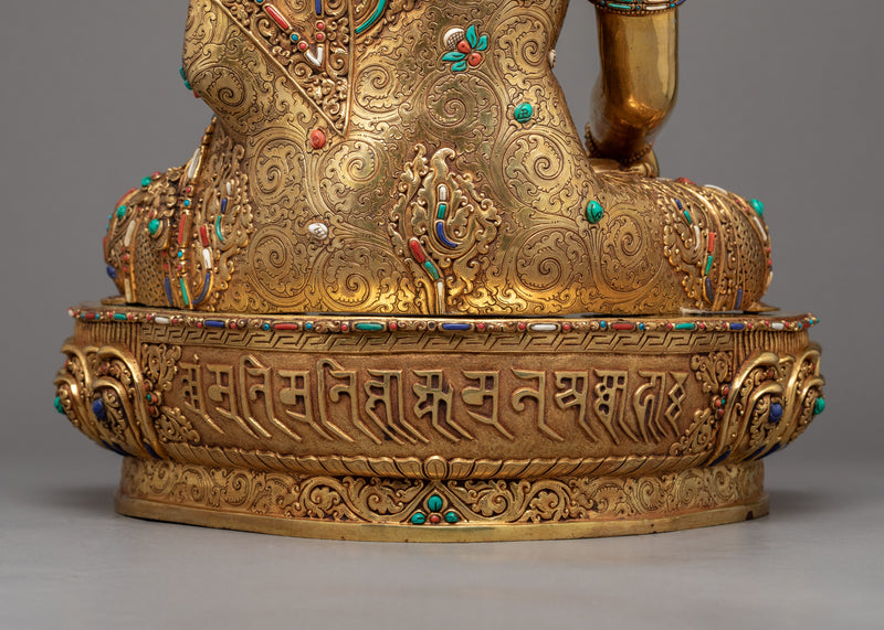 Antique Tibetan Buddha Sculpture | Crowned Shakyamuni Buddha Statue