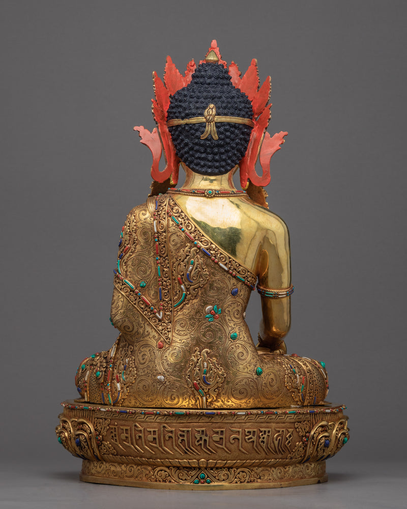 Antique Tibetan Buddha Sculpture | Crowned Shakyamuni Buddha Statue