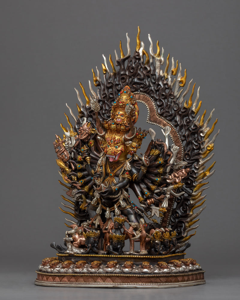 Yamantaka Deity Statue | Gold Plated Himalayan Artwork