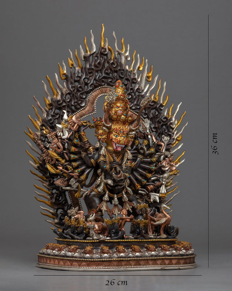 Yamantaka Deity Statue | Gold Plated Himalayan Artwork