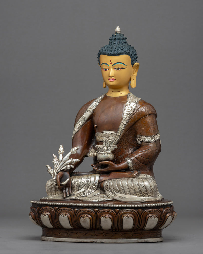 Bhaisajyaguru Medicine Buddha Statue | Gold Gilded Statue For Meditation