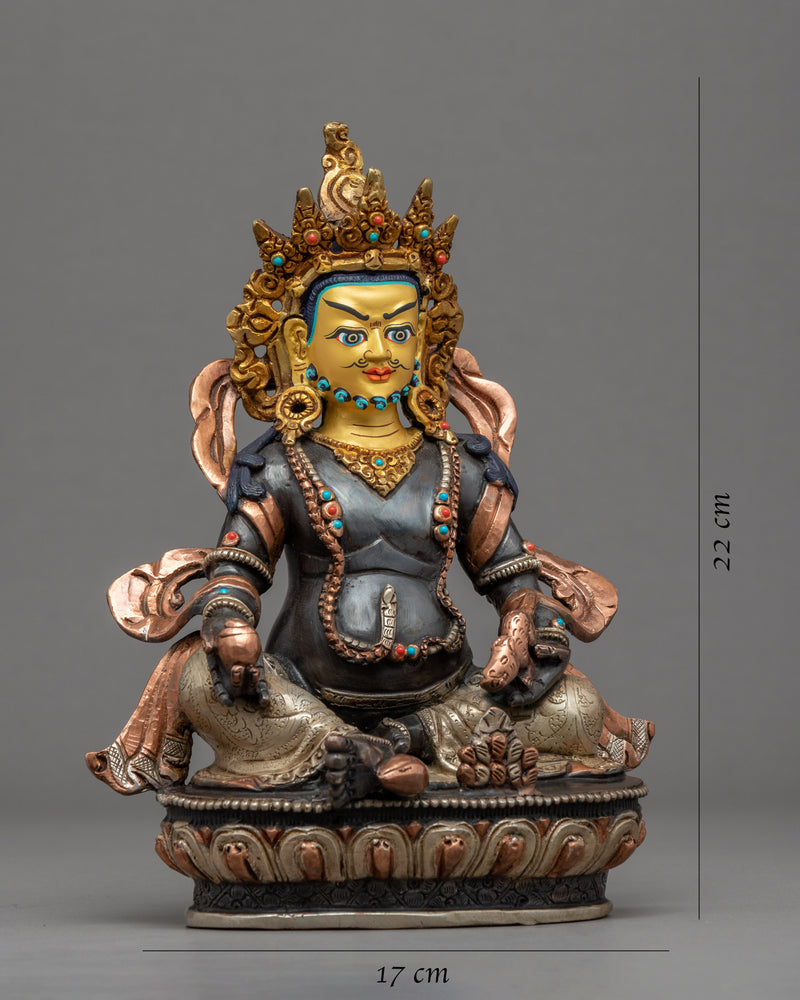 Jambhala Practice Statue | Gold Gilded Wealth Deity Sculpture