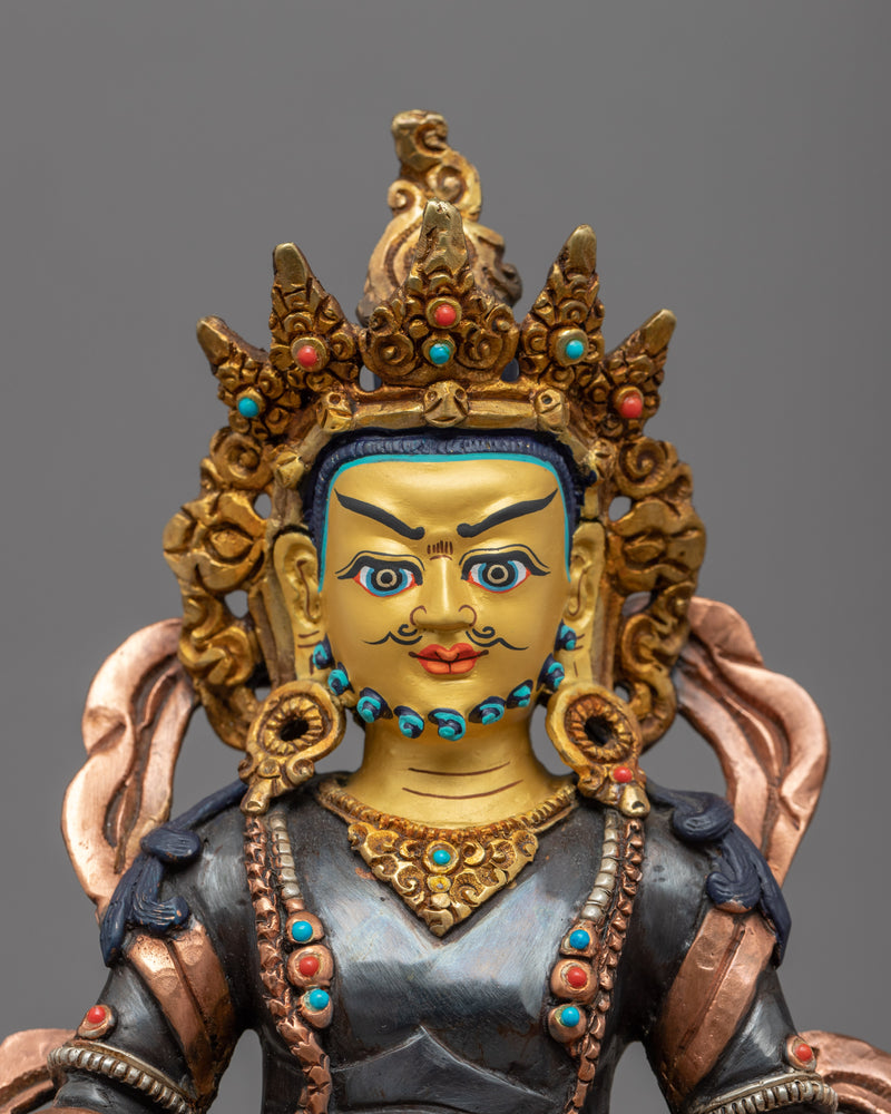 Jambhala Practice Statue | Gold Gilded Wealth Deity Sculpture