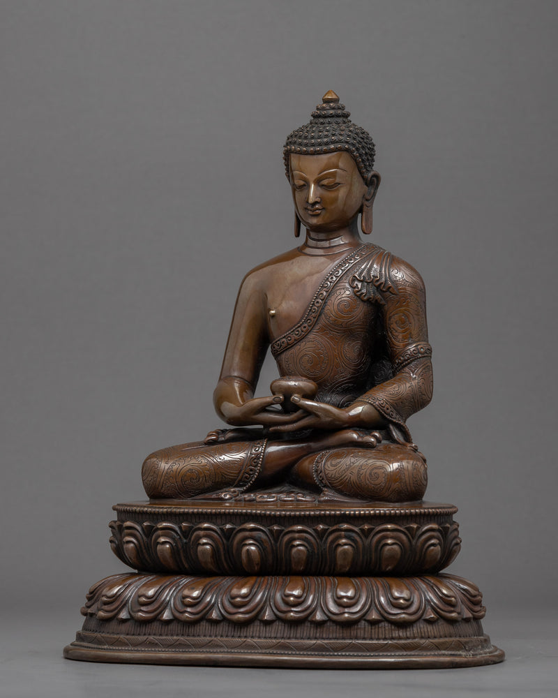 Buddha Amitabha Prayer Statue | Buddhist Deity Of Longevity Amitabha Sculpture