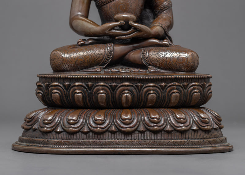 Buddha Amitabha Prayer Statue | Buddhist Deity Of Longevity Amitabha Sculpture