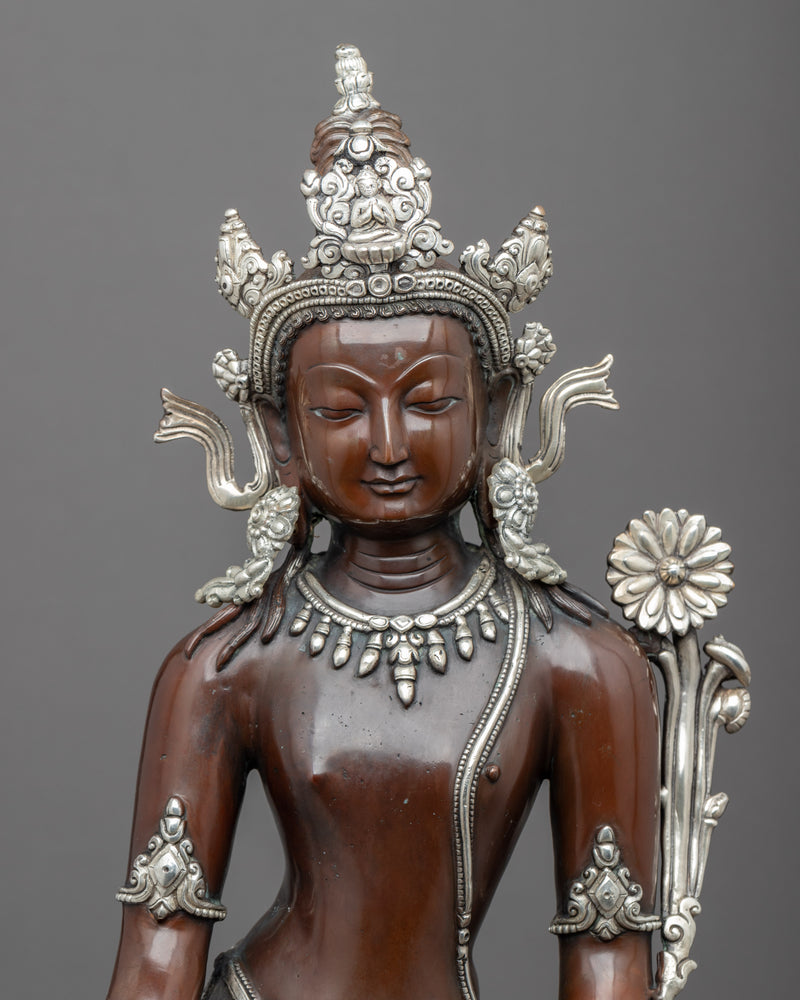 Standing Chenrezig Meditation Practice Statue | Bodhisattva Avalokiteshvara Handicraft