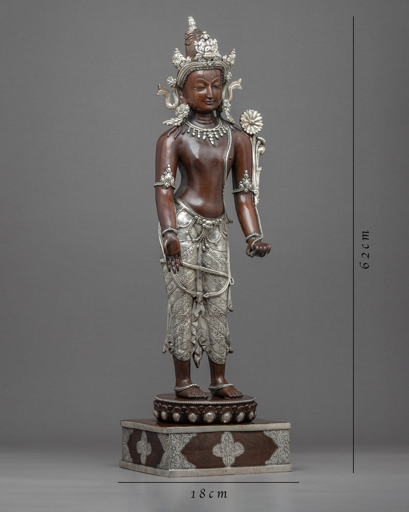 Standing Chenrezig Meditation Practice Statue | Bodhisattva Avalokiteshvara Handicraft