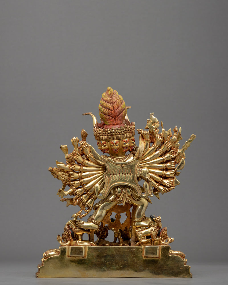 Gold Gilded Yamantaka Himalayan Art | Traditional Tibetan Yidam Artcraft