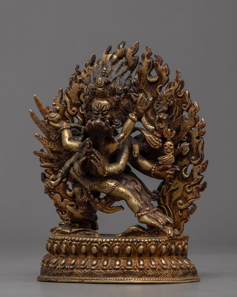 Vajrakilaya Practice Statue | Gold Plated Himalayan Artwork