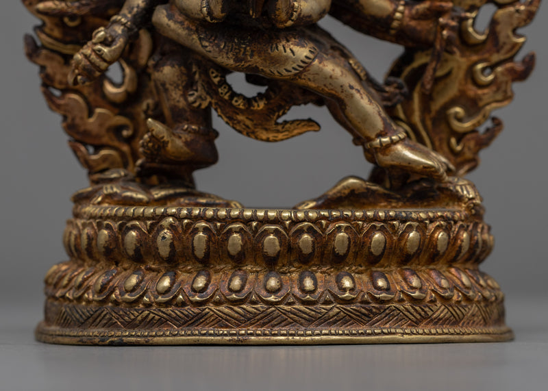 Vajrakilaya Practice Statue | Gold Plated Himalayan Artwork