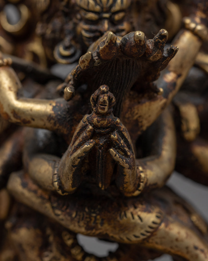 Vajrakilaya Practice Statue | Gold Plated Himalayan Artwork