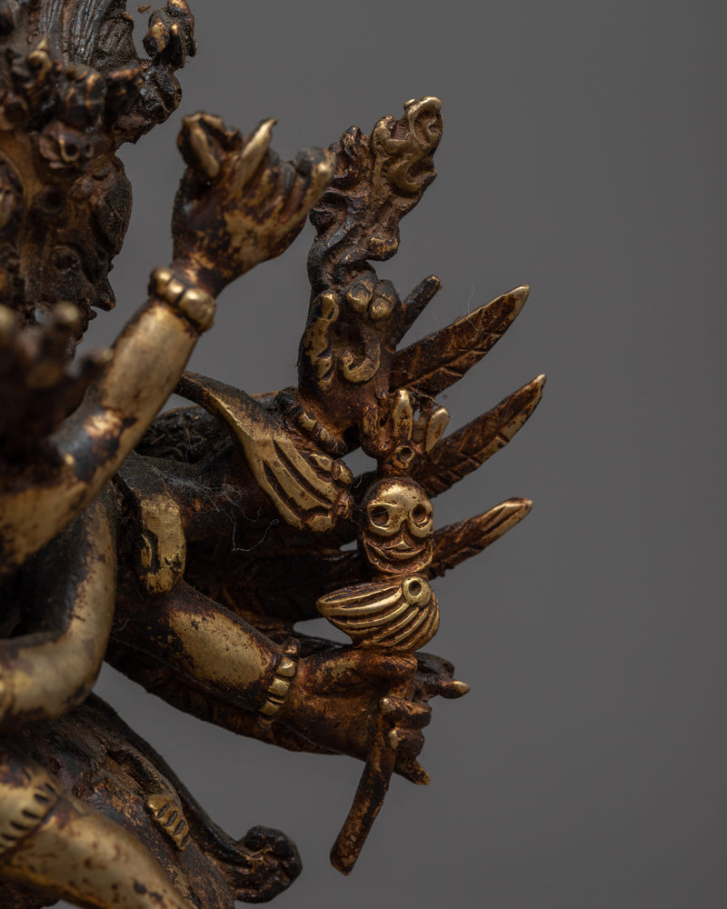 Vajrakilaya Practice Statue | Gold Plated Himalayan Artwork