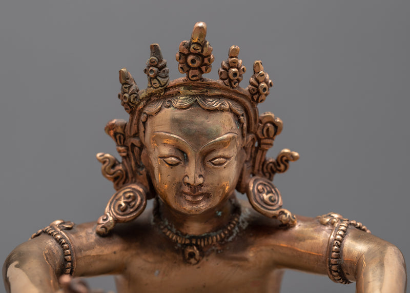 Vajrasattva and Consort Statue | Gold Gilded Statue For Meditation