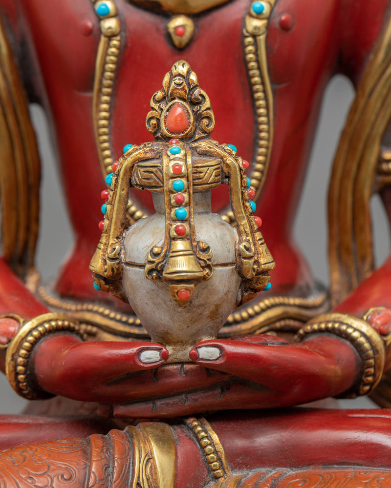 Amitayus Sadhana Sculpture | Buddhist Deity Of Long Life Sculpture