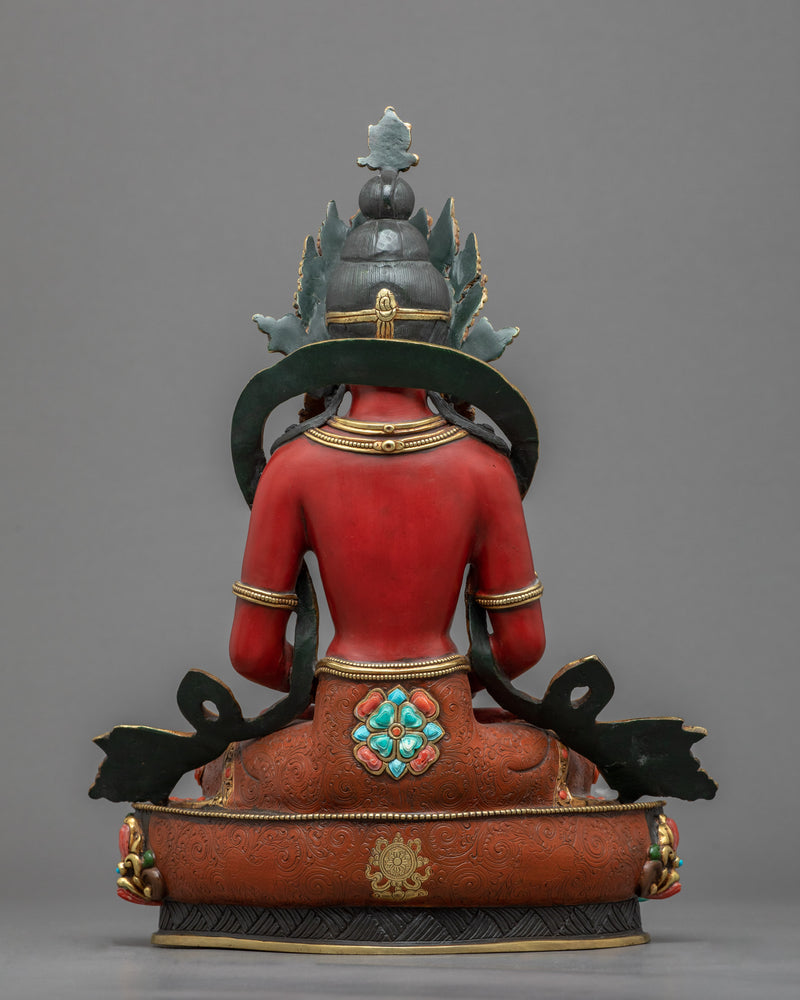 Amitayus Sadhana Sculpture | Buddhist Deity Of Long Life Sculpture