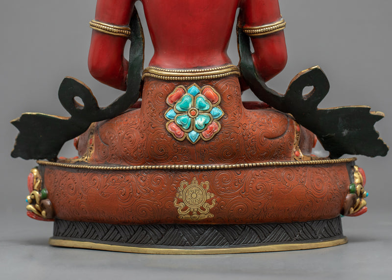 Amitayus Sadhana Sculpture | Buddhist Deity Of Long Life Sculpture