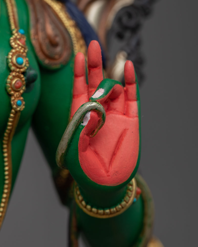 Noble Tara Sculpture | Traditionally Hand-Carved Green Tara Statue