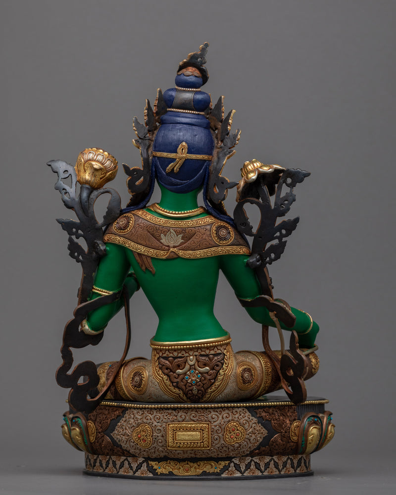 Noble Tara Sculpture | Traditionally Hand-Carved Green Tara Statue