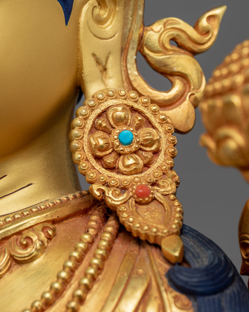 Gold Gilded Mother Tara Sculpture | Himalayan Female Buddha Statue