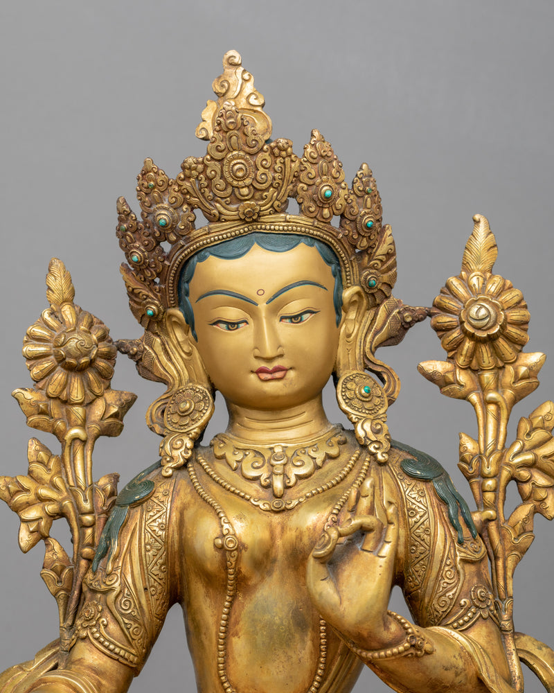 Green Tara Guided Meditation Sculpture | Tibetan Handcrafted Art