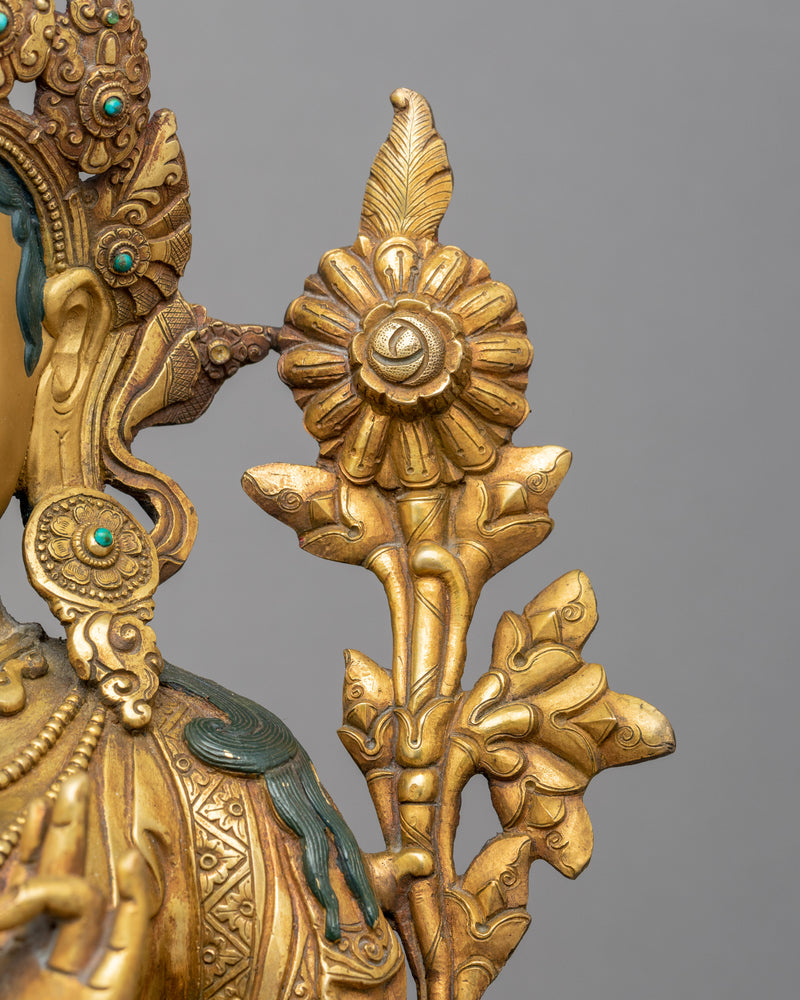 Green Tara Guided Meditation Sculpture | Tibetan Handcrafted Art