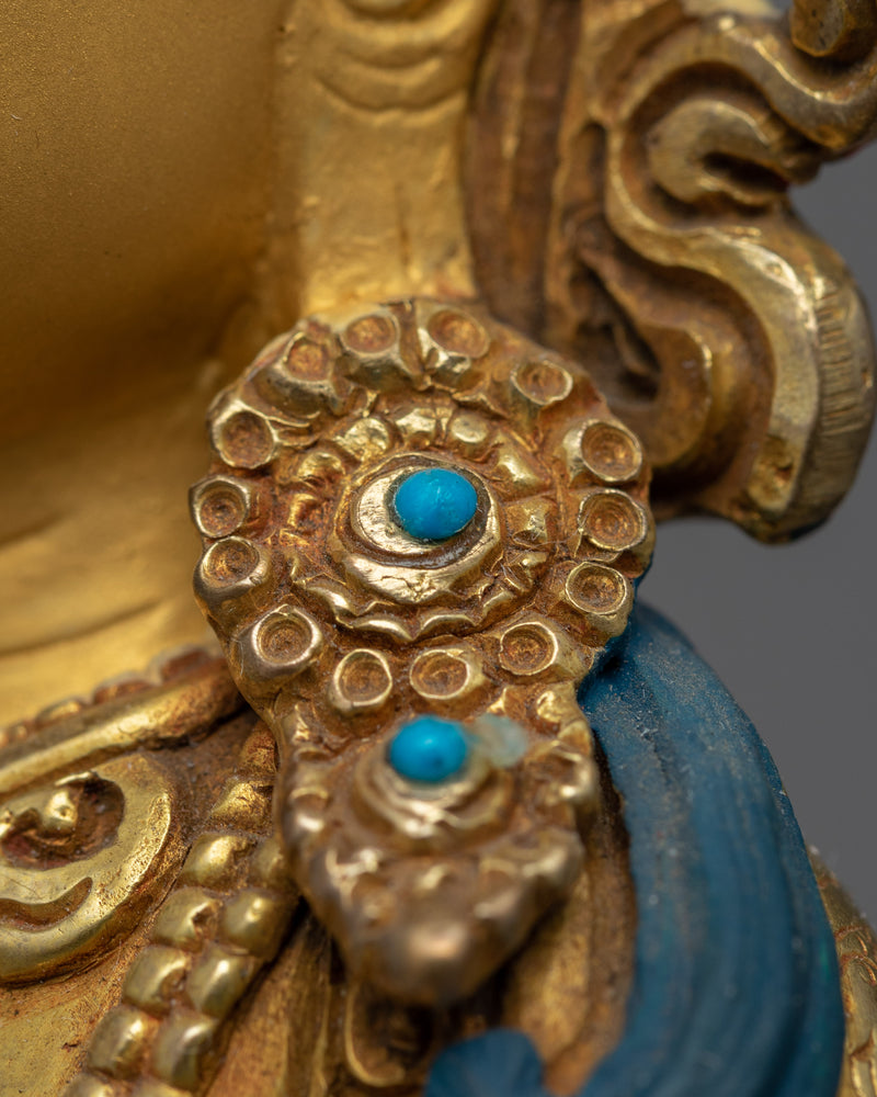 Amitayus Hayagriva Statue | Bodhisattva Amitayus Gold Gilded Sculpture