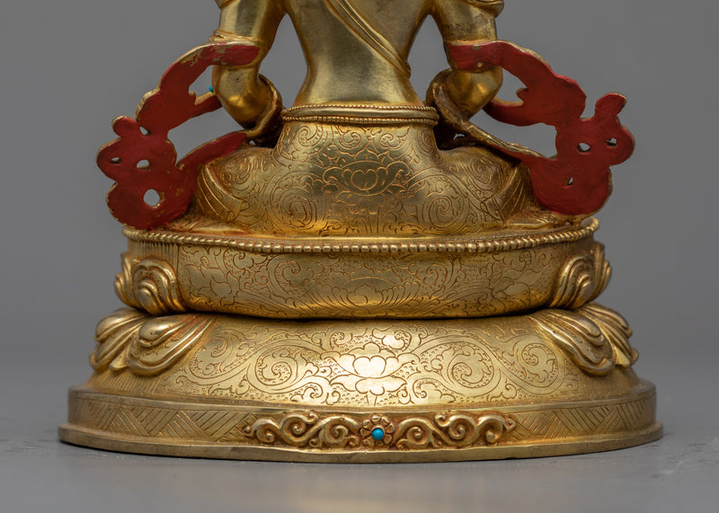 Amitayus Hayagriva Statue | Bodhisattva Amitayus Gold Gilded Sculpture