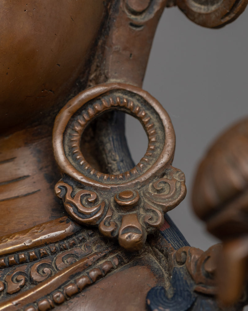 Green Tara Copper Statue | Traditionally Hand-Carved Mother Tara Artwork