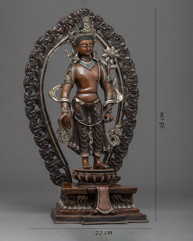 Standing Chenrezig Sculpture | Traditionally Hand Carved Art