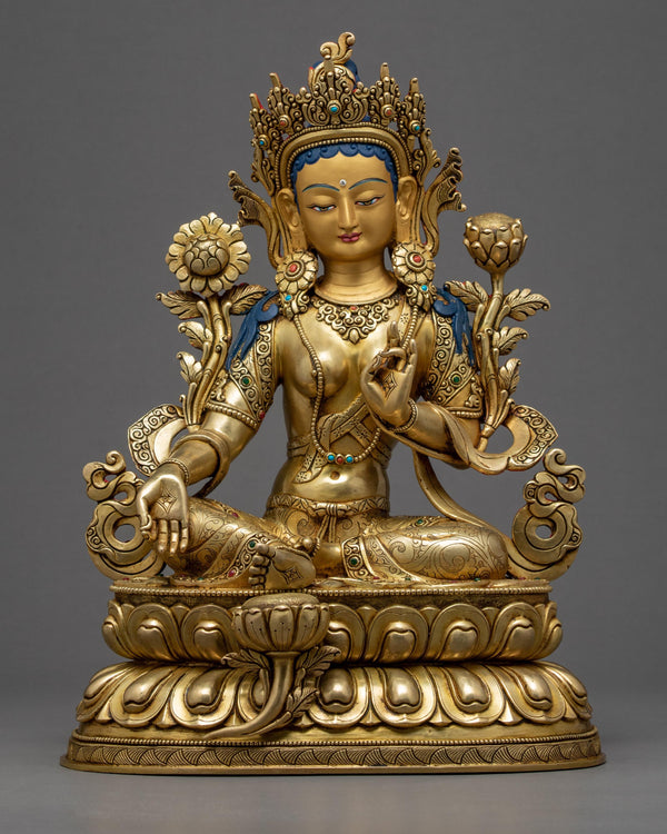 Seated Green Tara Statue