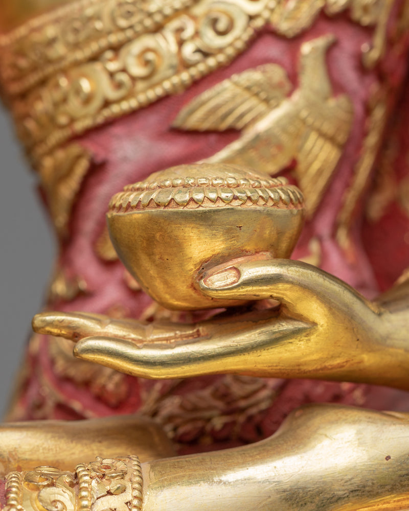 Earth Touching Buddha Sculpture | Gold Gilded Statue For Meditation