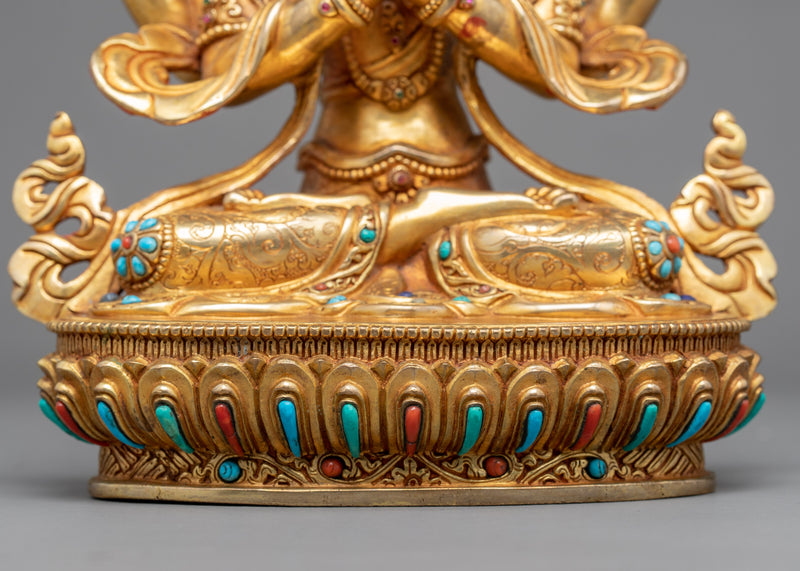 Bodhisattva Chenrezig Visualization Statue | Traditional Buddhist Bodhisattva Artcraft