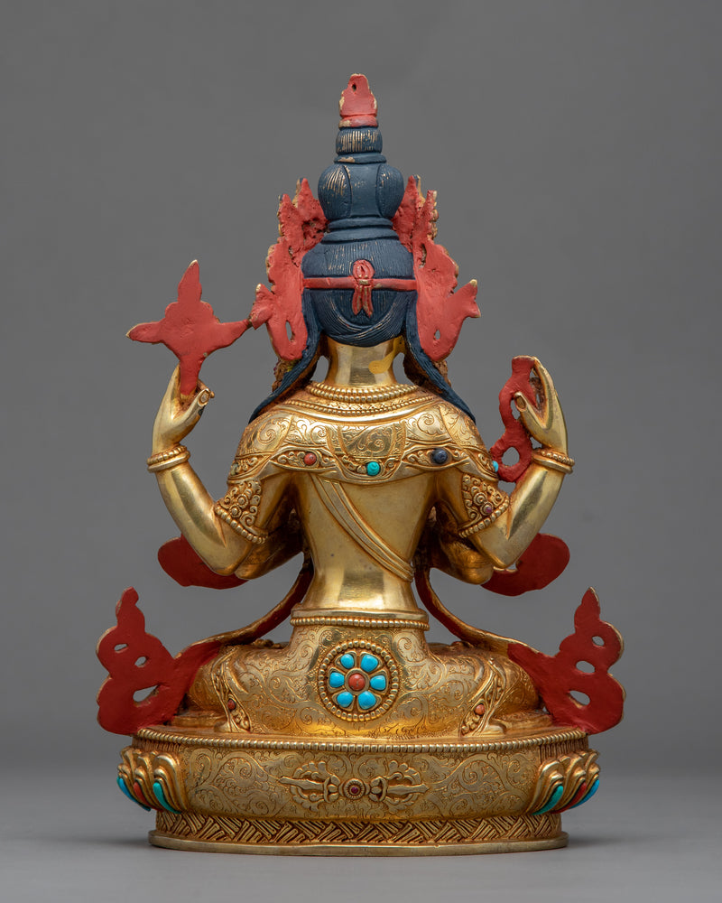 Bodhisattva Chenrezig Visualization Statue | Traditional Buddhist Bodhisattva Artcraft