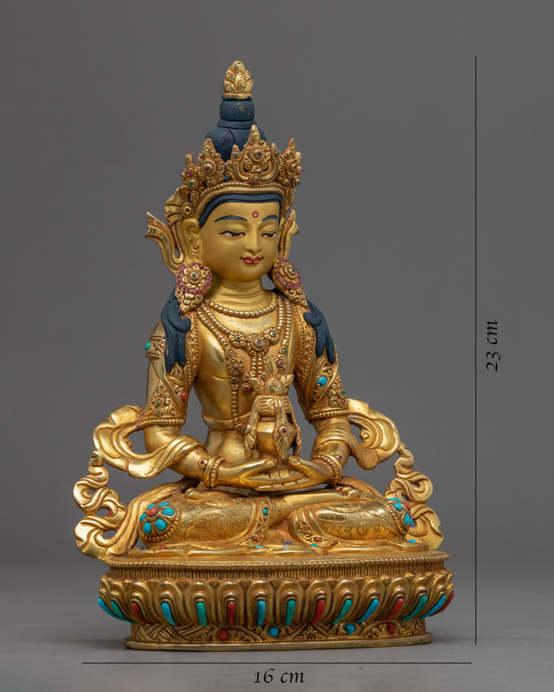 Buddhist Long Life Buddha Mantra Practice Statue | Buddhist Deity of Longevity Statue