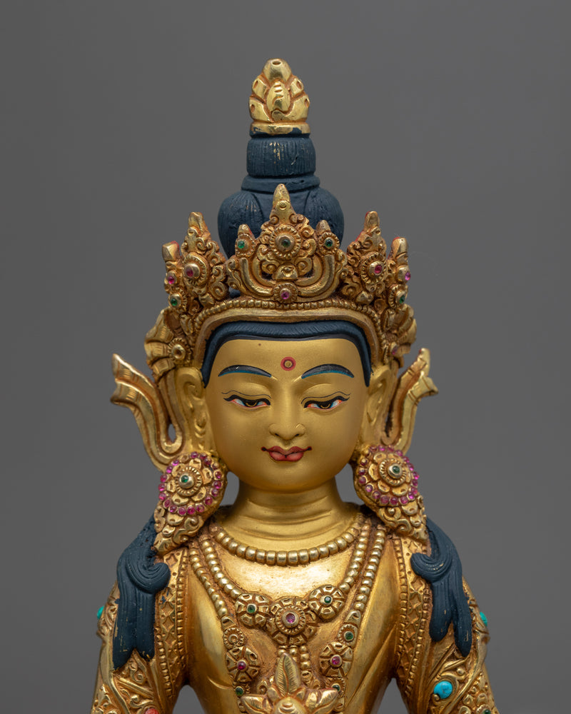 Buddhist Long Life Buddha Mantra Practice Statue | Buddhist Deity of Longevity Statue