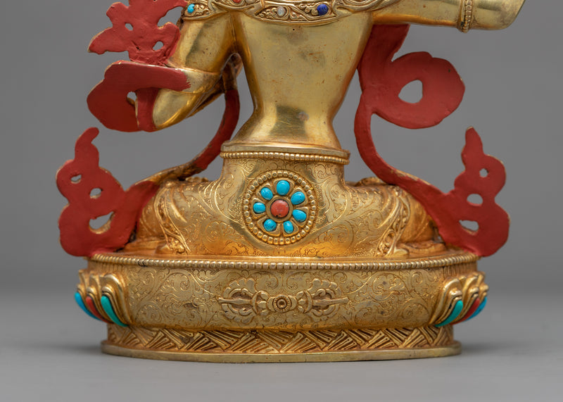 Manjushri Meditation Sculpture | Sword Of Knowledge Clutching Deity Manjushri Statue