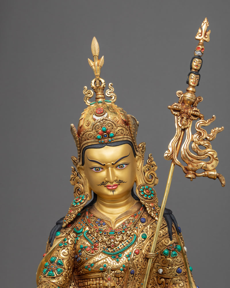 Padmasambhava Prophecy Statue | Guru Rinpoche Gold Gilded Artcraft